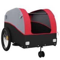 Fietstrailer 45 kg ijzer zwart en rood - thumbnail