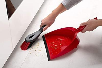 Bezem met Stoffer en Blik Schoonmaakset Vileda Rood Plastic