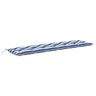 Tuinbankkussens 2 st gestreept 200x50x7 cm stof wit en blauw Tuinbankkussens 2 st gestreept 200x50x7 cm stof wit en blauw