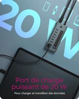 ICY BOX IB-HUB1457-C31 USB 3.2 Gen 1 (3.1 Gen 1) Type-C 10000 Mbit/s Blauw, Grijs - thumbnail