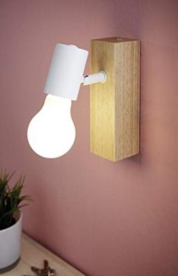 EGLO spot Townshend - wit/eikenkleur - Leen Bakker