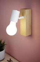 EGLO spot Townshend - wit/eikenkleur - Leen Bakker - thumbnail