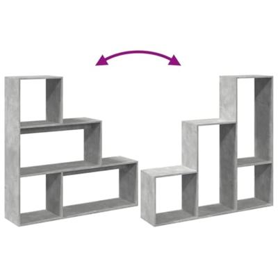 Kamerscherm / boekenkast 3-laags 123x29x123 cm hout betongrijs