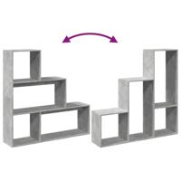 Kamerscherm / boekenkast 3-laags 123x29x123 cm hout betongrijs - thumbnail
