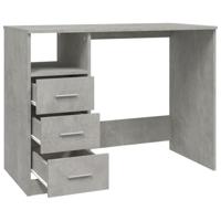 Bureau met lades 102x50x76 cm bewerkt hout betongrijs - thumbnail