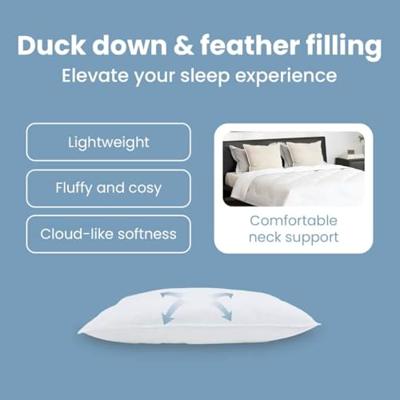 VidaXL Hoofdkussen met kussen 2 pcs wit 30 x 50 cm veren