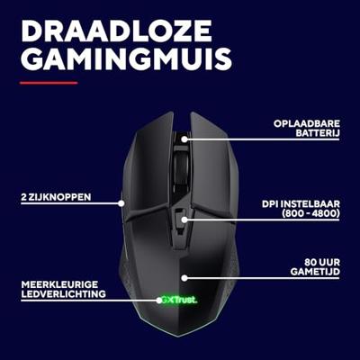 Trust GXT110 FELOX WIRELESS Muis Zwart Trust GXT110 FELOX WIRELESS Muis Zwart