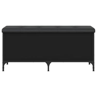 Opbergbankje 102x42x45 cm bewerkt hout zwart Opbergbankje 102x42x45 cm bewerkt hout zwart