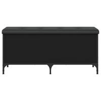Opbergbankje 102x42x45 cm bewerkt hout zwart - thumbnail