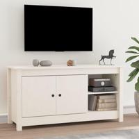 Tv-meubel 103x36,5x52 cm massief grenenhout wit - thumbnail