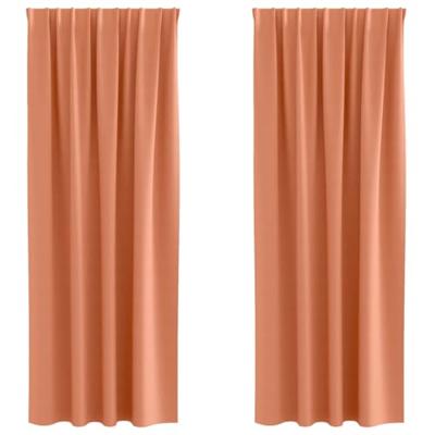 VidaXL Zwart-out gordijnen met ringen 2 pcs terracotta 225 x 140 cm