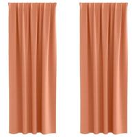 VidaXL Zwart-out gordijnen met ringen 2 pcs terracotta 225 x 140 cm - thumbnail