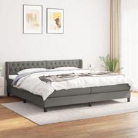 Boxspring met matras stof donkergrijs 200x200 cm - thumbnail