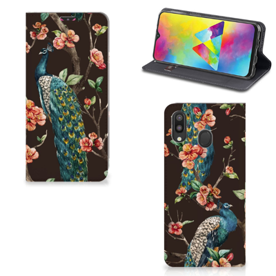 Samsung Galaxy M20 | Hoesje maken | Pauw met Bloemen Samsung Galaxy M20 | Hoesje maken | Pauw met Bloemen
