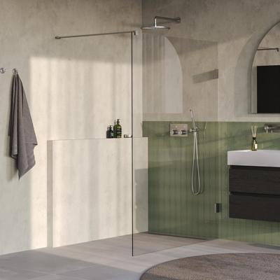 Brauer Void - Inloopdouche - Helder Glas - 130 x 200 cm - incl. Glascoating - PVD RVS-Kleurig Geborsteld