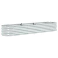 Plantenbak verhoogd 320x80x44 cm gegalvaniseerd staal zilver - thumbnail