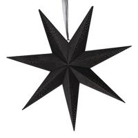 Papieren kerstster velvet relief 60 cm zwart kerstversiering Buitengewoon de Boet - Buitengewoon de boet - thumbnail