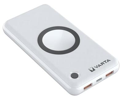 Varta 57908 Powerbank 15000 mAh Quick Charge 3.0, USB PD, Qi Wireless Charging LiPo Wireless Charging, USB-C (met Power Delivery) Wit Statusweergave Varta 57908 Powerbank 15000 mAh Quick Charge 3.0, USB PD, Qi Wireless Charging LiPo Wireless Charging, USB-C (met Power Delivery) Wit Statusweergave