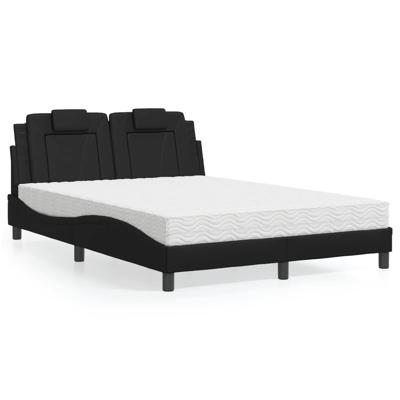 Bed met matras kunstleer zwart 120x200 cm