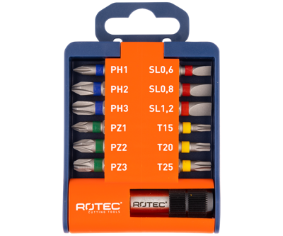 Rotec Bit- & bithouder-set | OPTI-LINE | Bits PH-PZ-SL-TX | 13-delig - 827.9051 Rotec Bit- & bithouder-set | OPTI-LINE | Bits PH-PZ-SL-TX | 13-delig - 827.9051