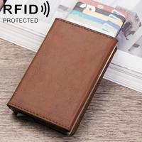 Magnetic RFID Bag Multifunctional Aluminum Automatic Pop-up Credit Card Package(Brown) - thumbnail