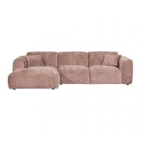 WOOOD Loungebank 'Cloud' Links, Chenille, kleur Taupe - thumbnail