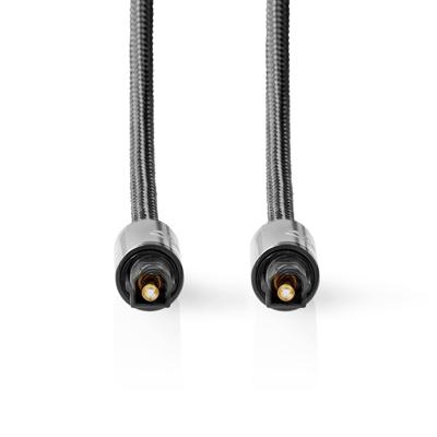 Digitale Audiokabel | TosLink Male - TosLink Male | Gun Metal Grey | Gevlochten Kabel Digitale Audiokabel | TosLink Male - TosLink Male | Gun Metal Grey | Gevlochten Kabel