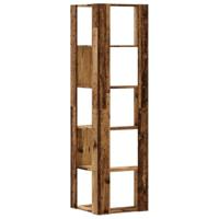 Boekenkast 5-laags hoek 50x50x179 cm bewerkt hout oud houtkleur - thumbnail