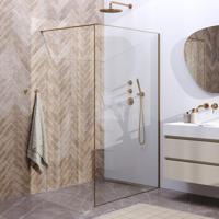 Inloopdouche Brauer Frame Set 1 Helder Glas 120x200 Met Muurprofiel En Lijst Rondom Goud Geborsteld Brauer - thumbnail