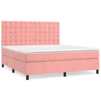 Boxspring met matras fluweel roze 180x200 cm - thumbnail