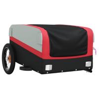 Fietstrailer 30 kg ijzer zwart en rood - thumbnail
