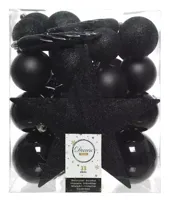 Kerstballen mix 33 st Zwart Kerst Decoris - Decoris - thumbnail