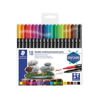 Viltstift Staedtler Design Journey permanent dubbele punt 18 kleuren Viltstift Staedtler Design Journey permanent dubbele punt 18 kleuren