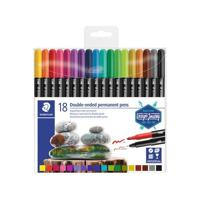 Viltstift Staedtler Design Journey permanent dubbele punt 18 kleuren - thumbnail