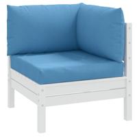 VidaXL Palletkussens 3 st stof gemêleerd blauw - thumbnail