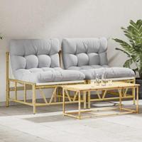 Tuinstoel 2 pcs Lichtgrijs 75 x 75 x 71 cm Staal - thumbnail