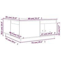 Salontafel 80x81x36,5 cm massief grenenhout - thumbnail