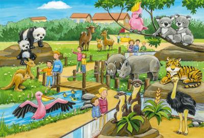 Schmidt legpuzzel Een dagje dierentuin junior karton 4-delig