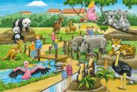 Schmidt legpuzzel Een dagje dierentuin junior karton 4-delig - thumbnail