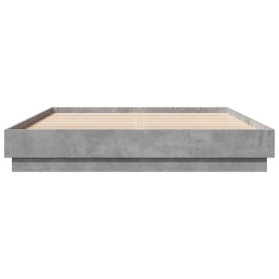 Bedframe met LED-verlichting betongrijs 160x200 cm