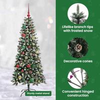 Kunstkerstboom met 150 LED Groen 150 cm PVC en Plastic en Staal - thumbnail