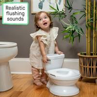 INGENUITY Mini kindertoilet met toiletverkleiner, muzikale spoeling en geïntegreerde opbergruimte voor doekjes, wit - thumbnail