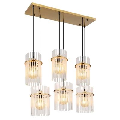 Globo Gouden hanglampGorley met glas 6-lichts - 15698-6HM