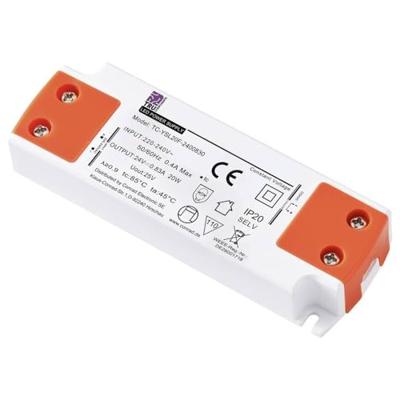 TRU COMPONENTS TC-YSL20F-2400830 LED-transformator Constante spanning 20 W 0.83 A 24 V/DC Geschikt voor meubels, Overspanning, Montage op ontvlambare