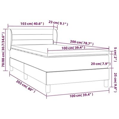 Boxspring met matras stof blauw 100x200 cm