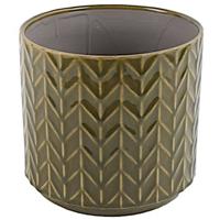 Countryfield bloempot Robina 18 x 17 cm keramiek groen - thumbnail