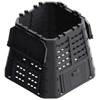 Compostbak 480 L 93,3x93,3x80 cm zwart - thumbnail