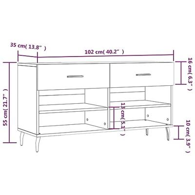 VidaXL Schoenenbank 102x35x55 cm bewerkt hout grijs sonoma eikenkleur VidaXL Schoenenbank 102x35x55 cm bewerkt hout grijs sonoma eikenkleur