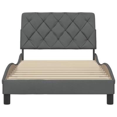 Bedframe zonder matras 100x200 cm stof donkergrijs