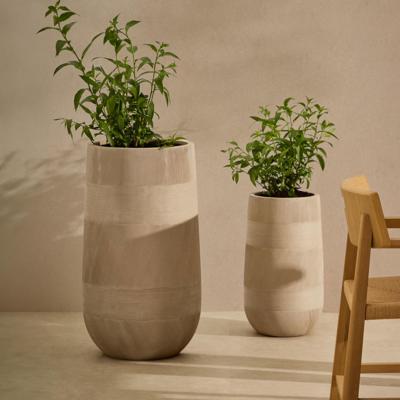 Kave Home Plantenpot 'Tival' Set van 2 stuks, kleur Beige
